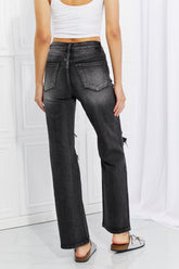 RISEN – Lois – Distressed-Jeans in lockerer Passform in voller Größe